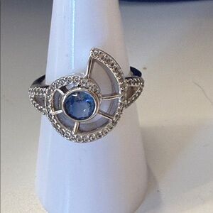 Elegant Silver and Blue Gemstone Ring
